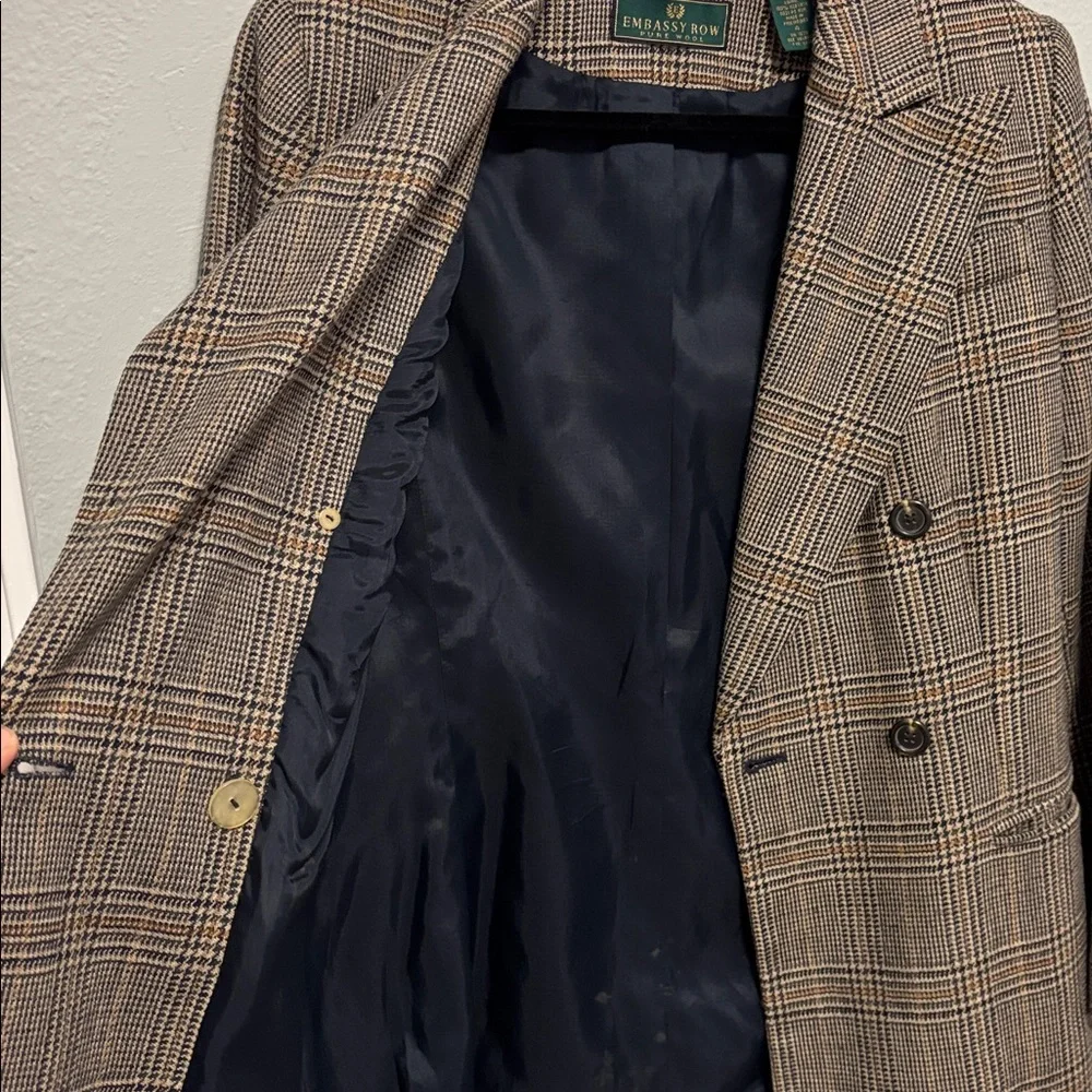 Vintage Glen Plaid Double-Breasted Blazer Embassy Row Women’s Size: 4 - Picture 5 of 6